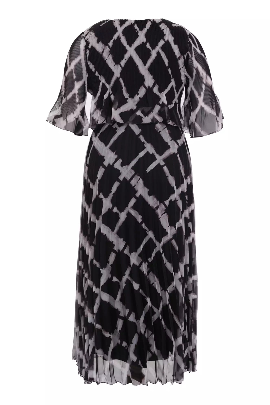 FRV Printed plus size chiffon short sleeve midi dress - Linz