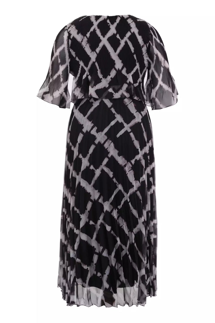 FRV Printed plus size chiffon short sleeve midi dress - Linz