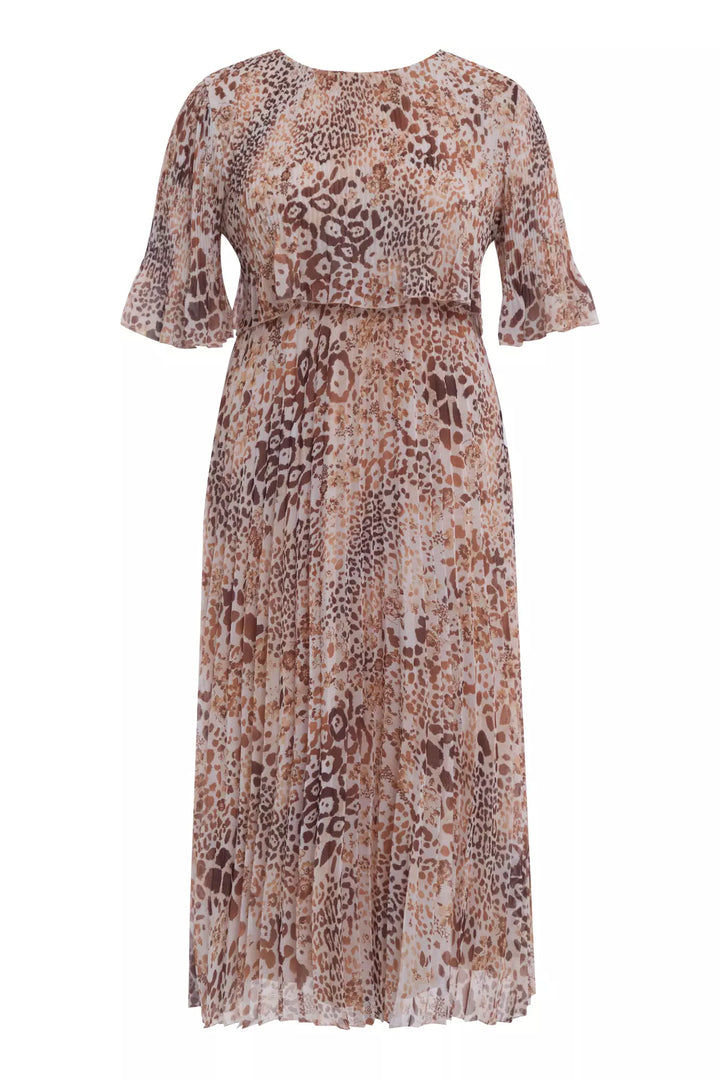 FRV Printed plus size chiffon short sleeve midi dress - Balancán