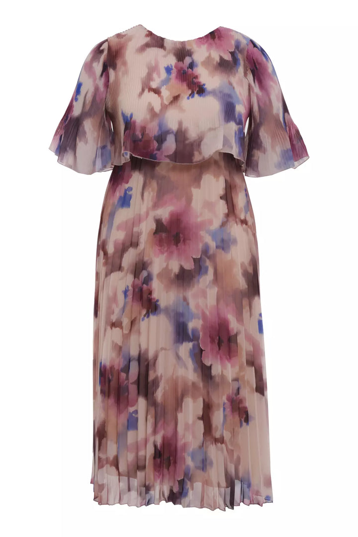 FRV Printed plus size chiffon short sleeve midi dress - Brest
