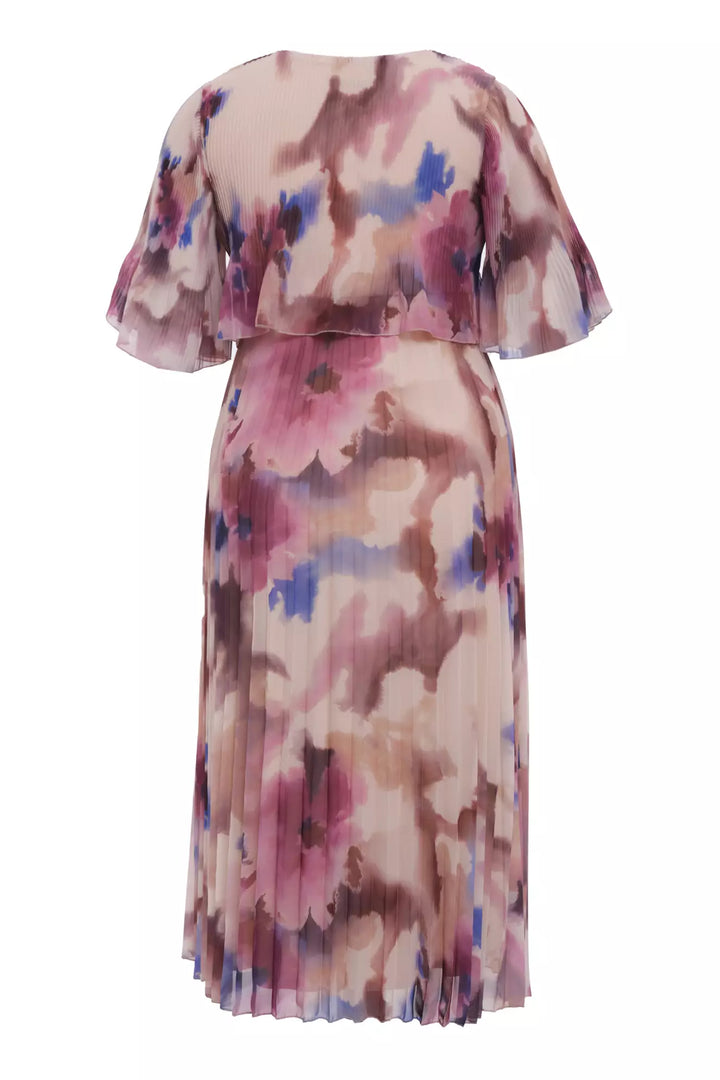 FRV Printed plus size chiffon short sleeve midi dress - Brest