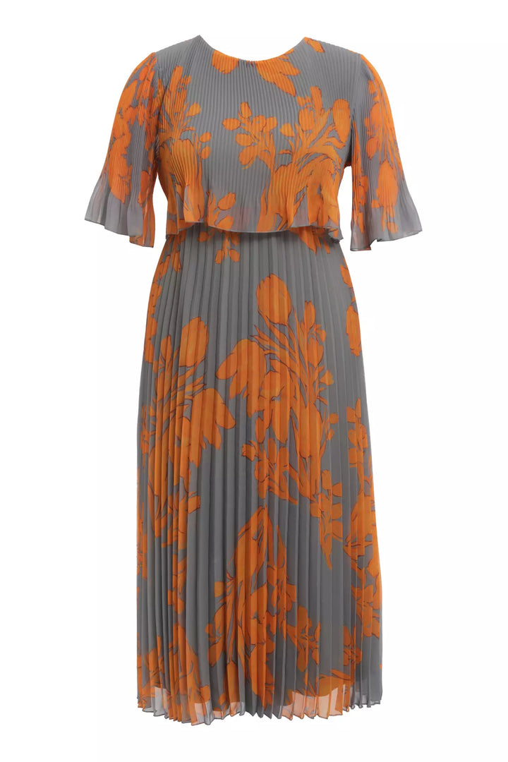 FRV Printed plus size chiffon short sleeve midi dress - Lawrence