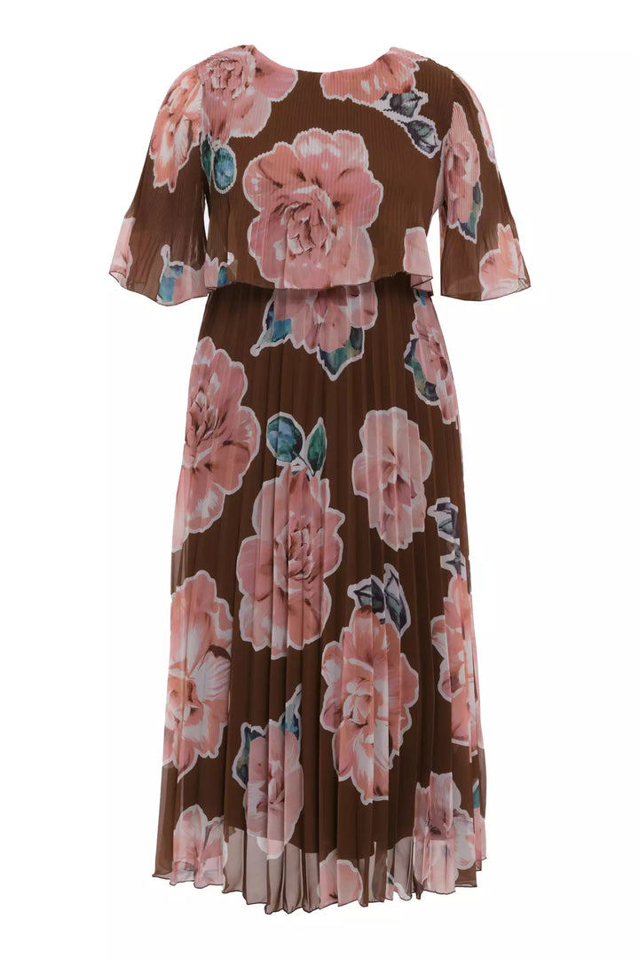 FRV Printed plus size chiffon short sleeve midi dress - Boucherville