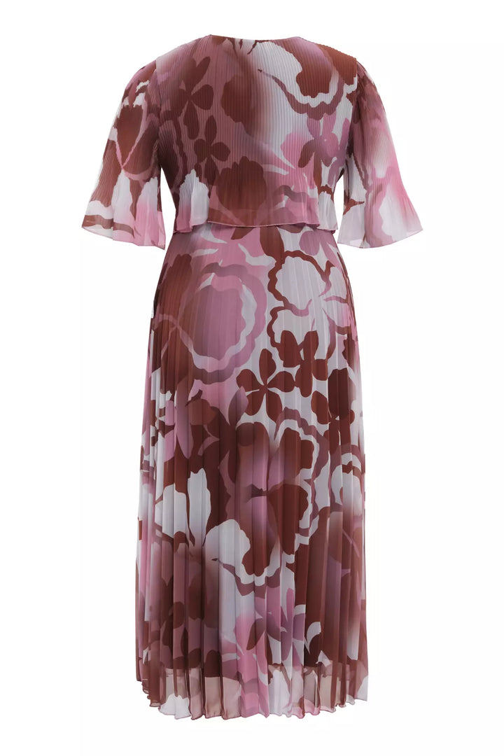 FRV Printed plus size chiffon short sleeve midi dress - Hayes