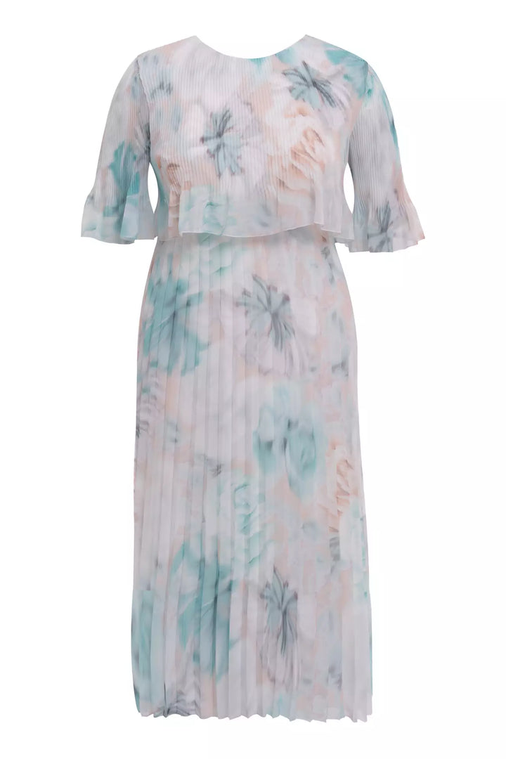 FRV Printed plus size chiffon short sleeve midi dress - Lelystad