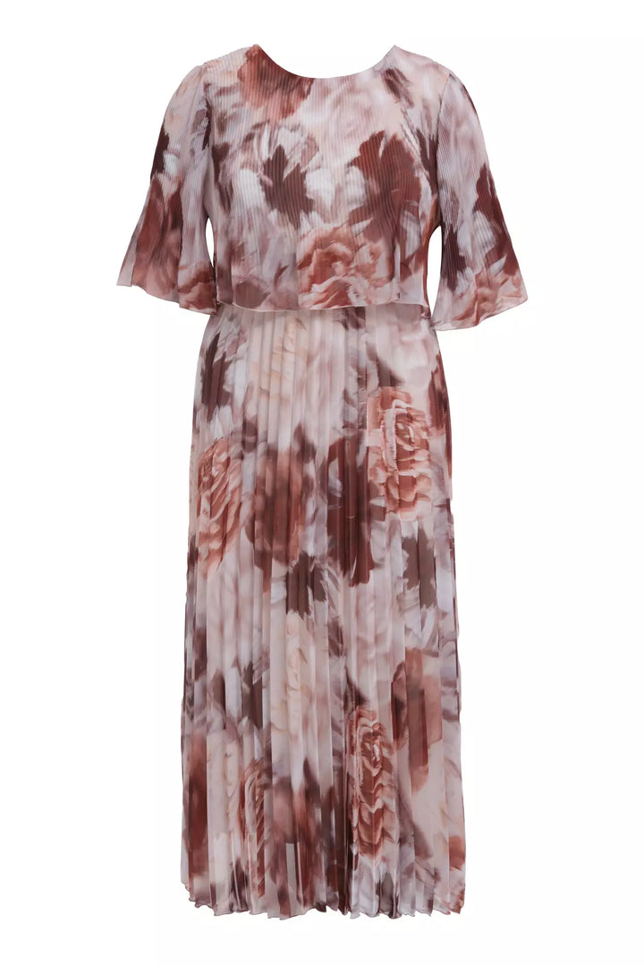 FRV Printed plus size chiffon short sleeve midi dress - Celaya