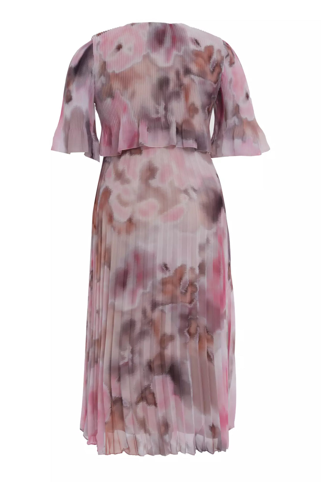 FRV Printed plus size chiffon short sleeve midi dress - Milan
