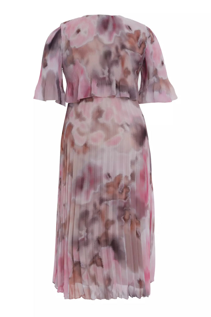 FRV Printed plus size chiffon short sleeve midi dress - Milan