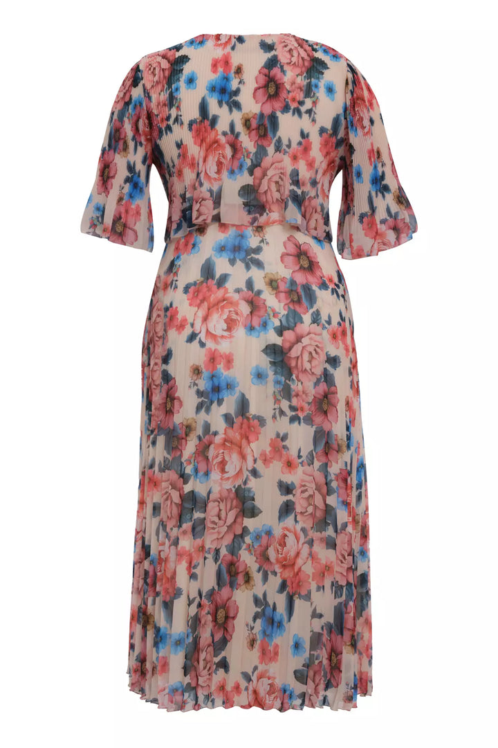 FRV Printed plus size chiffon short sleeve midi dress - Datteln