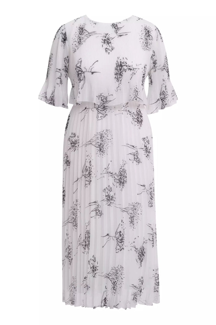 FRV Printed plus size chiffon short sleeve midi dress - Scottsdale