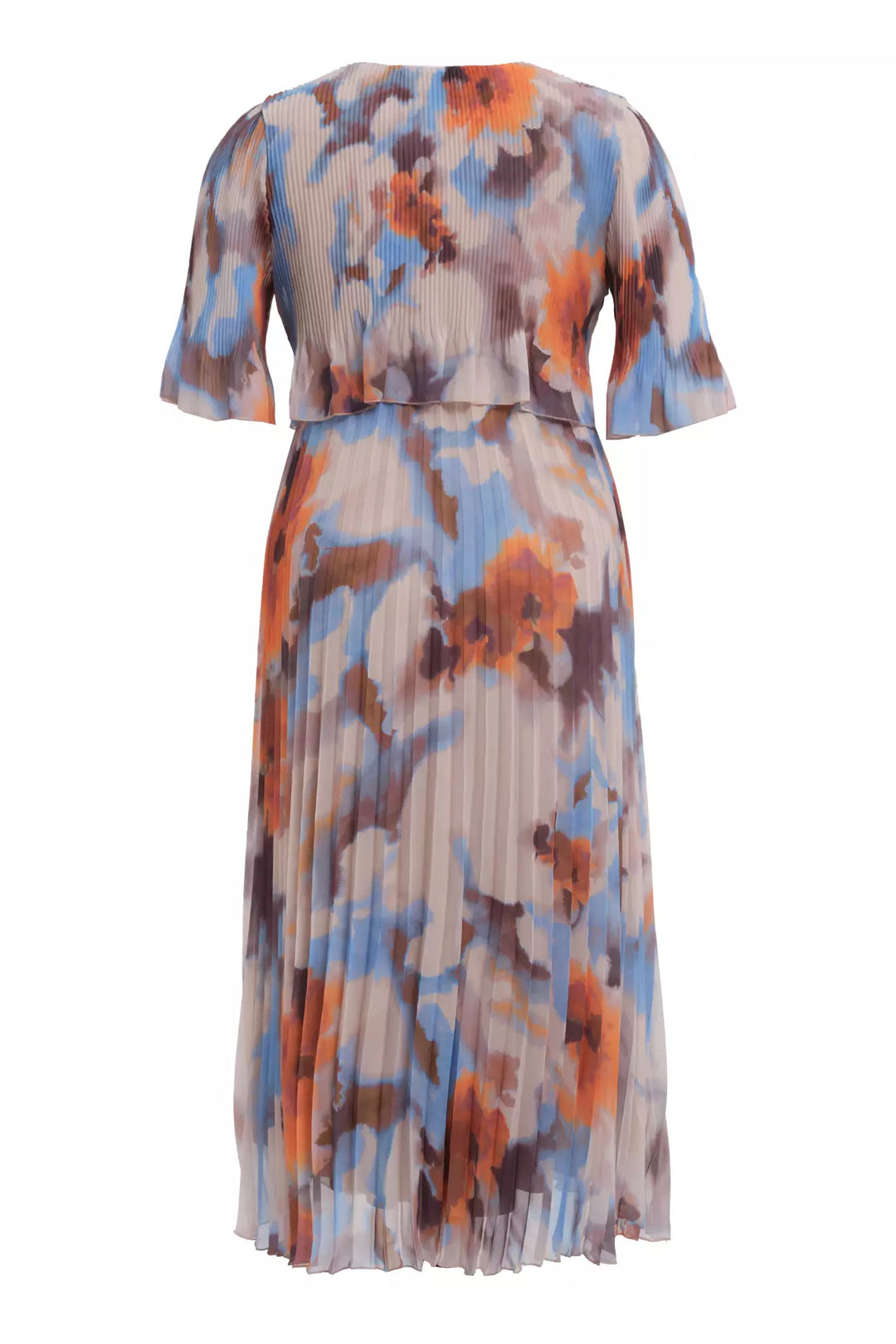 FRV Printed plus size chiffon short sleeve midi dress - Amadora