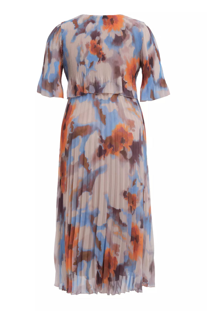 FRV Printed plus size chiffon short sleeve midi dress - Amadora