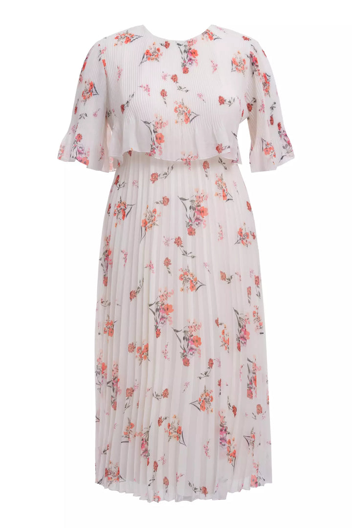 FRV Printed plus size chiffon short sleeve midi dress - Jilotepec