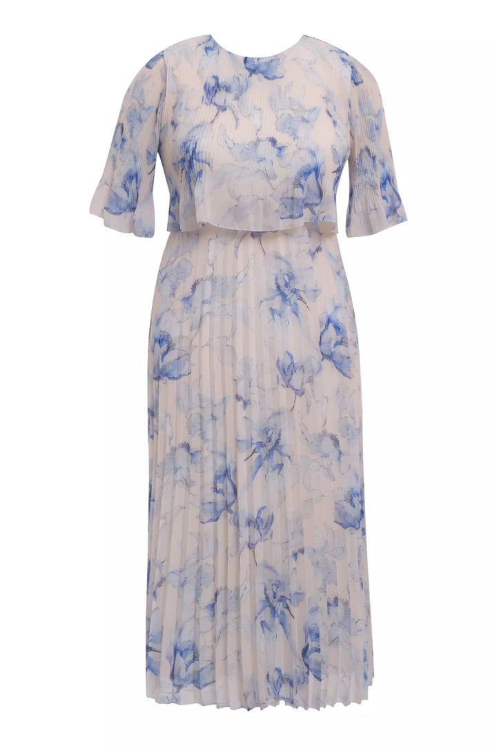 FRV Printed plus size chiffon short sleeve midi dress - Lauderhill