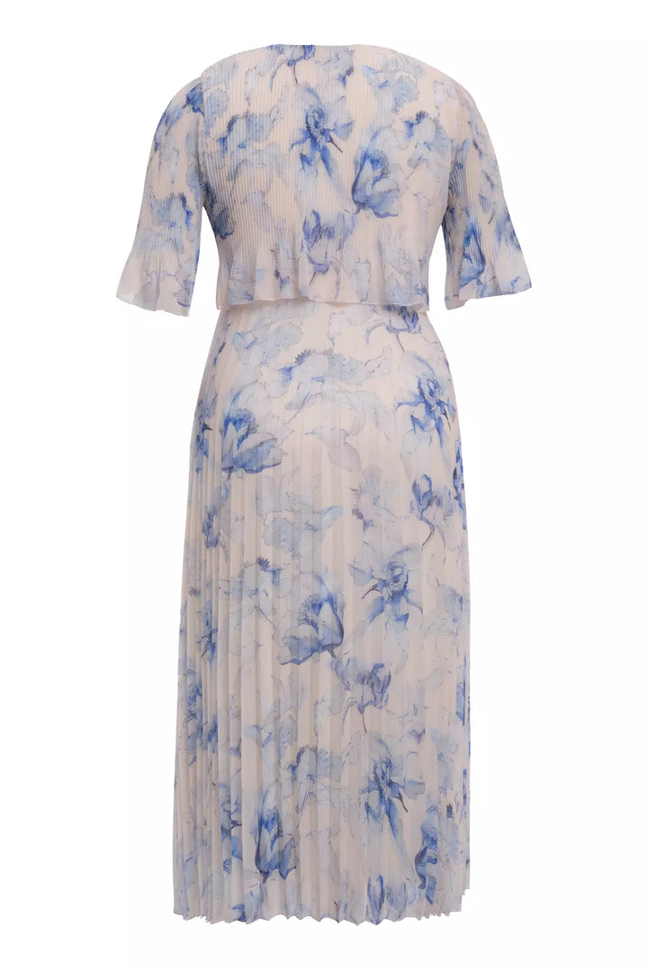 FRV Printed plus size chiffon short sleeve midi dress - Lauderhill