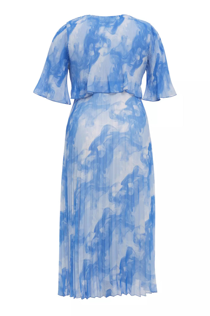 FRV Printed plus size chiffon short sleeve midi dress - Peterborough
