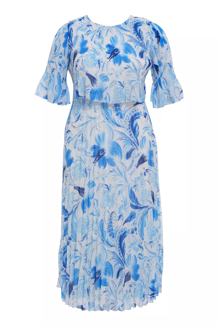 FRV Printed plus size chiffon short sleeve midi dress - Aschaffenburg