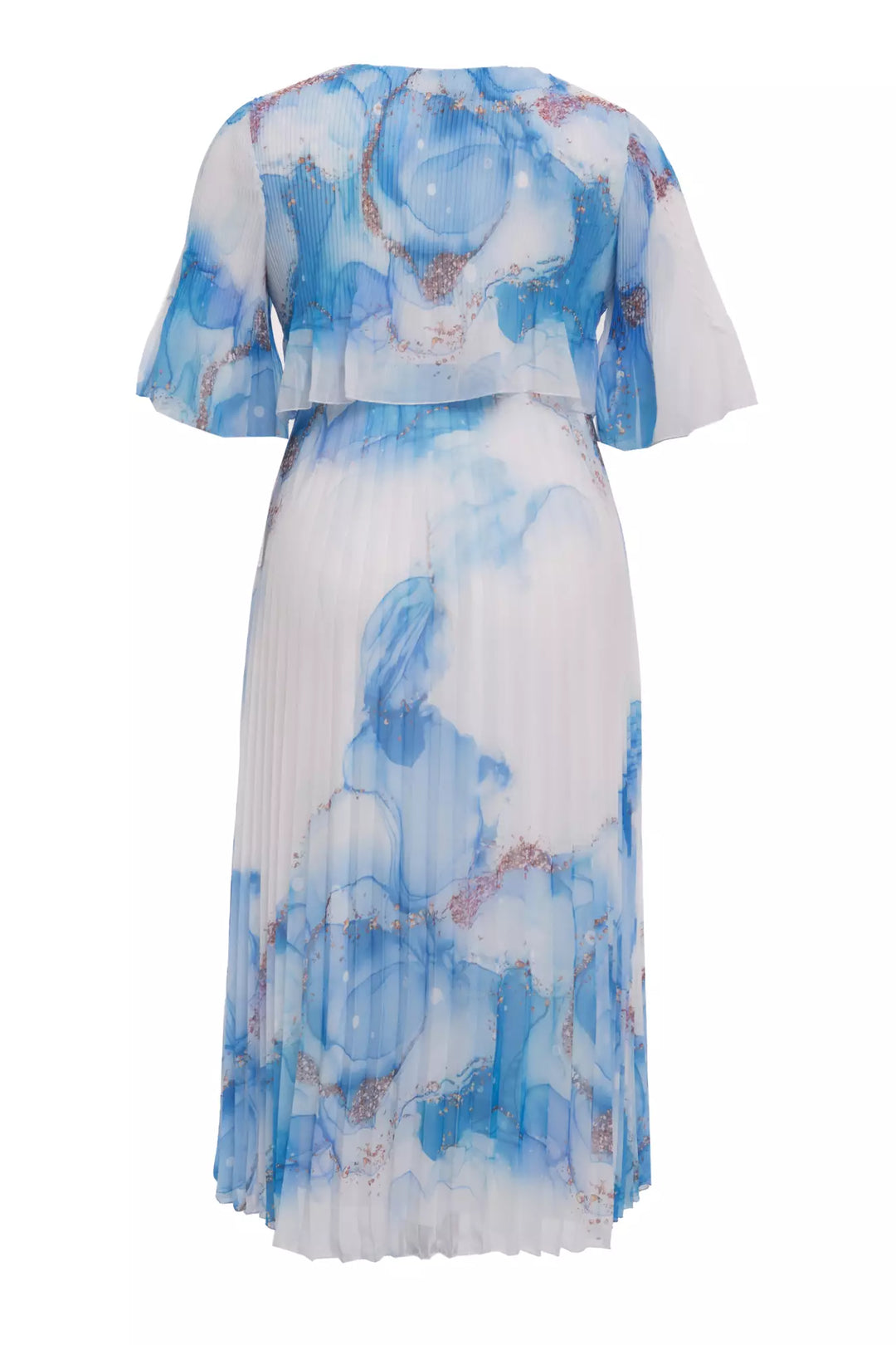 FRV Printed plus size chiffon short sleeve midi dress - Plano