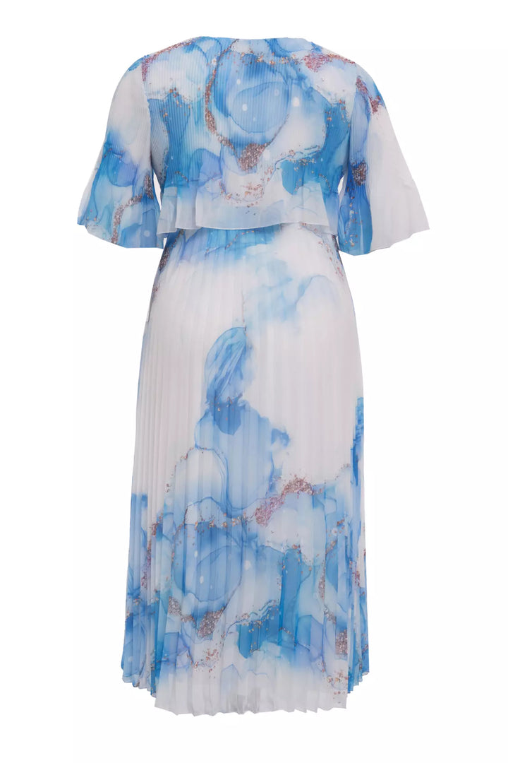 FRV Printed plus size chiffon short sleeve midi dress - Plano