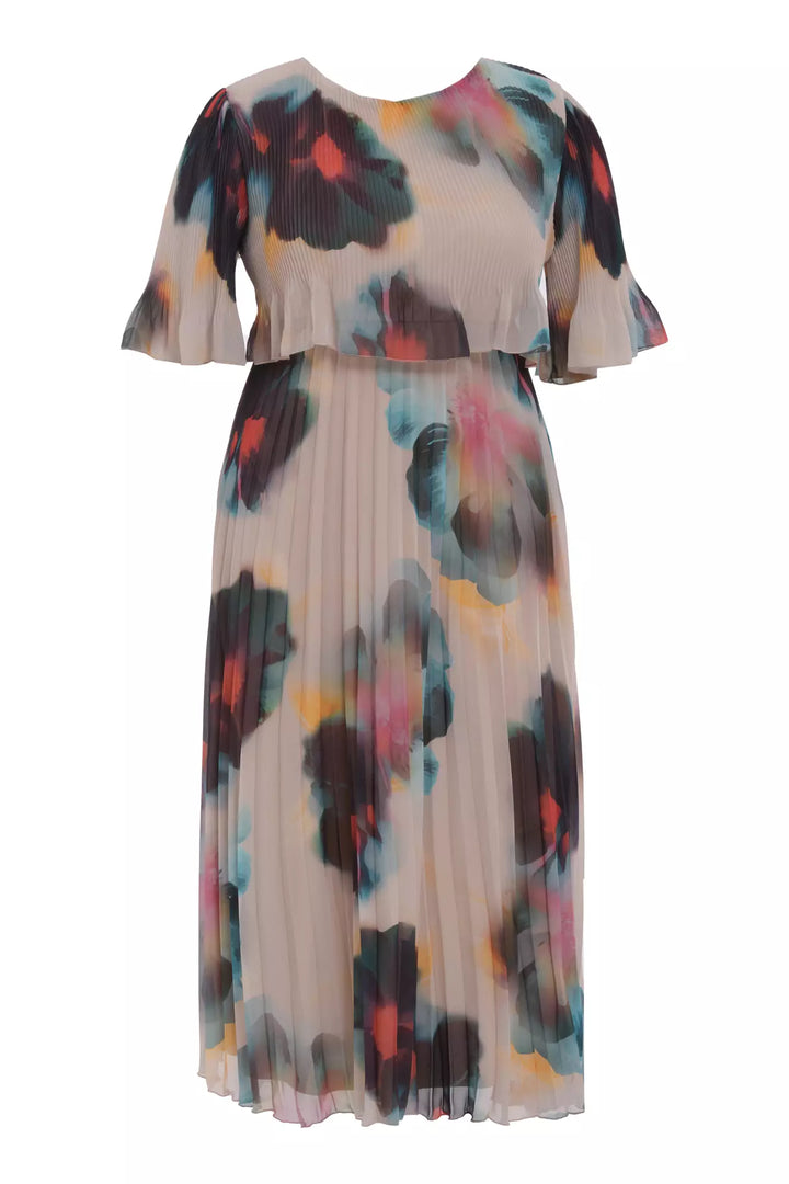 FRV Printed plus size chiffon short sleeve midi dress - San Martin Texmelucan de Labastida