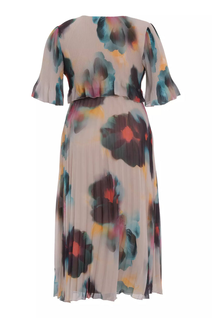 FRV Printed plus size chiffon short sleeve midi dress - San Martin Texmelucan de Labastida