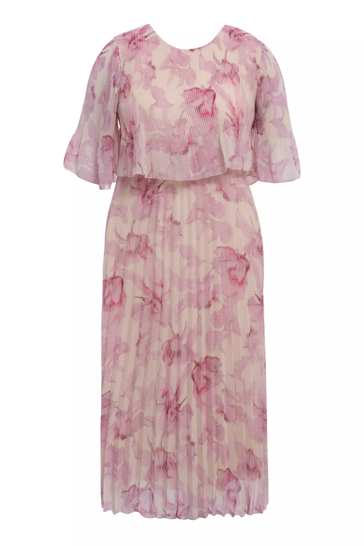 FRV Printed plus size chiffon short sleeve midi dress - Marcianise