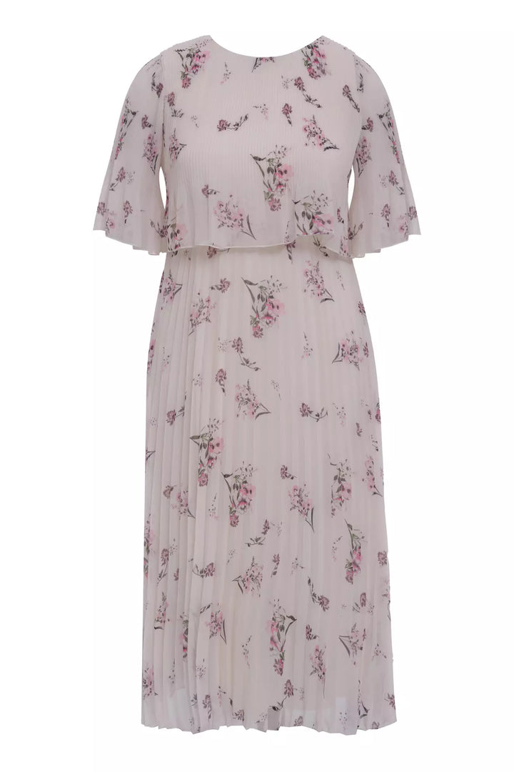 FRV Printed plus size chiffon short sleeve midi dress - Alcamo