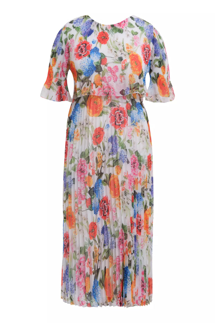 FRV Printed plus size chiffon short sleeve midi dress - Aylesbury