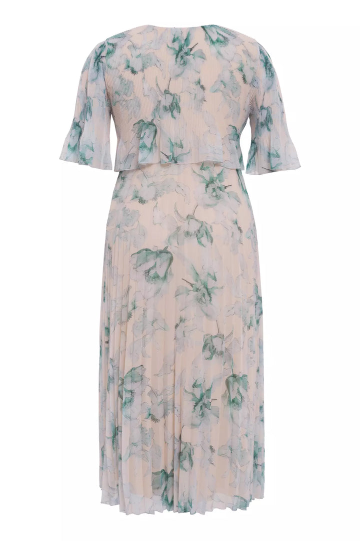 FRV Printed plus size chiffon short sleeve midi dress - Valdosta