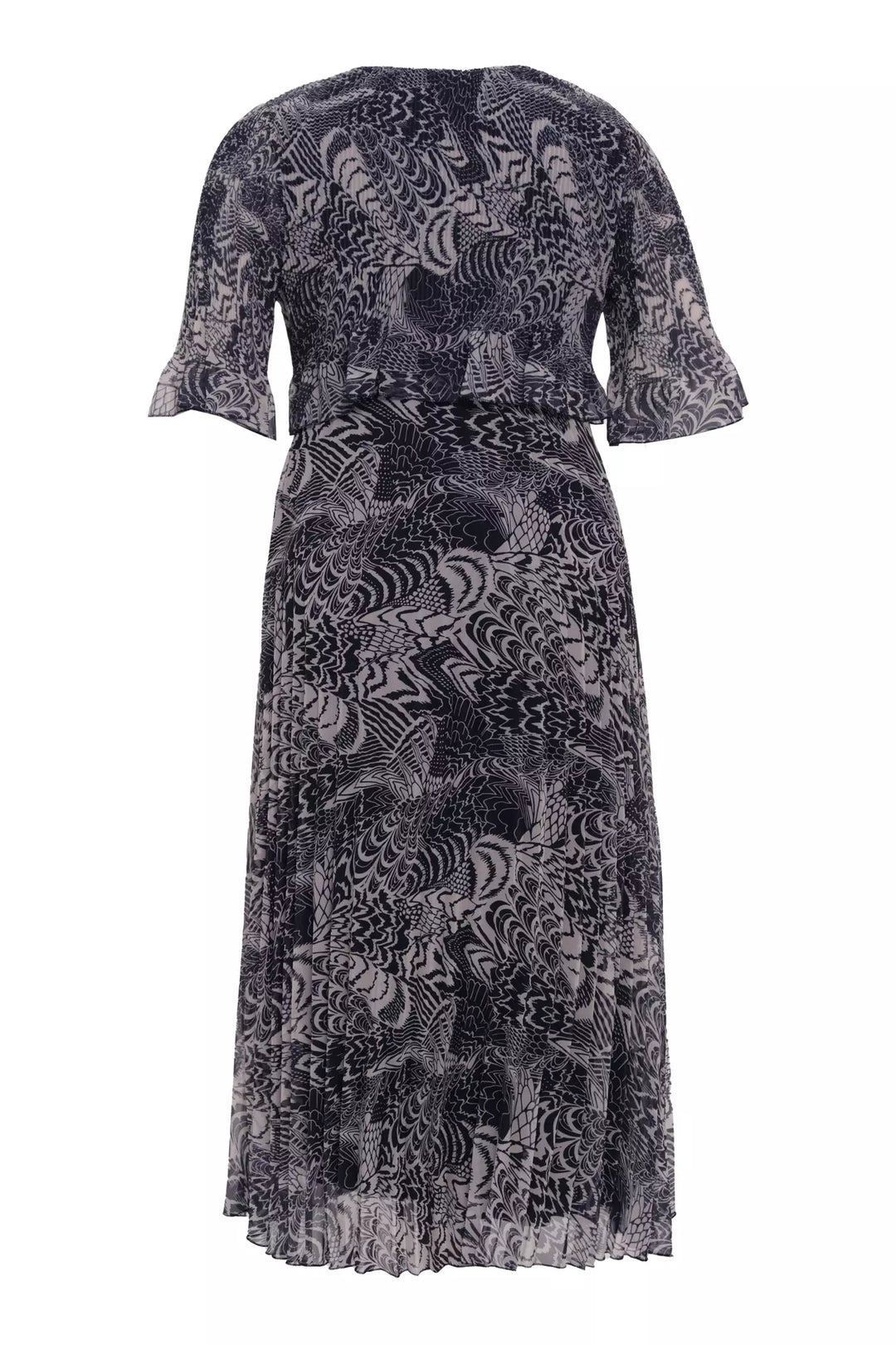 FRV Printed plus size chiffon short sleeve midi dress - Adeje