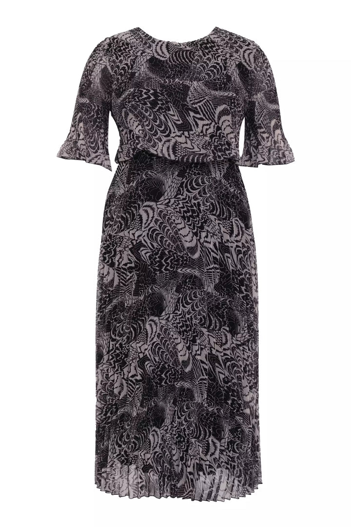 FRV Printed plus size chiffon short sleeve midi dress - El Centro