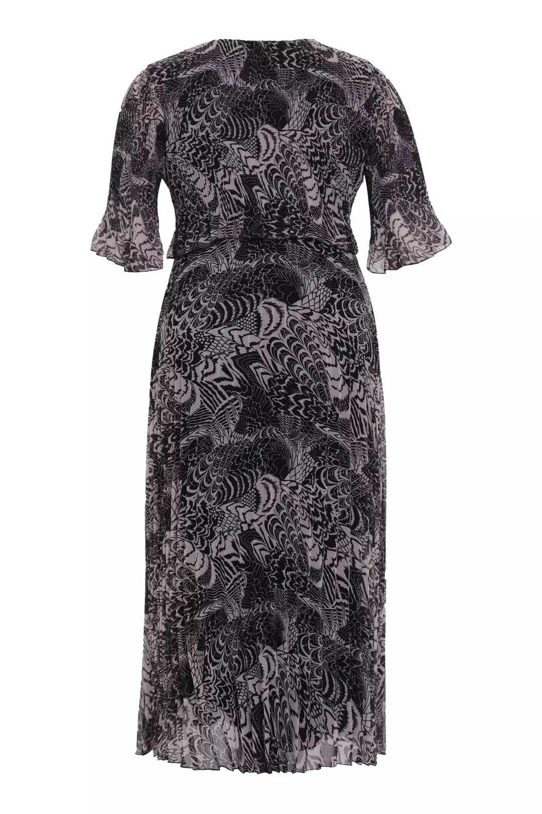 FRV Printed plus size chiffon short sleeve midi dress - El Centro