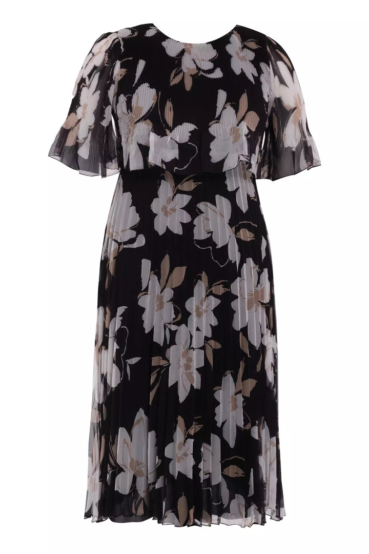 FRV Printed plus size satin short sleeve midi dress - Kawartha Lakes