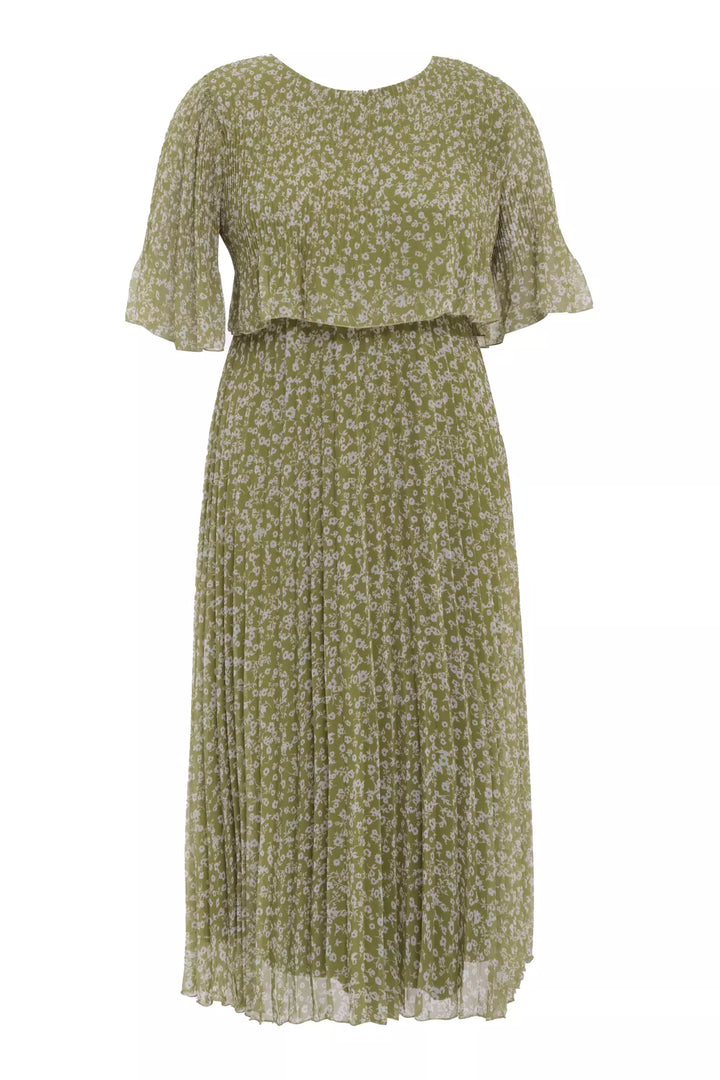 FRV Printed plus size chiffon short sleeve midi dress - Elyria