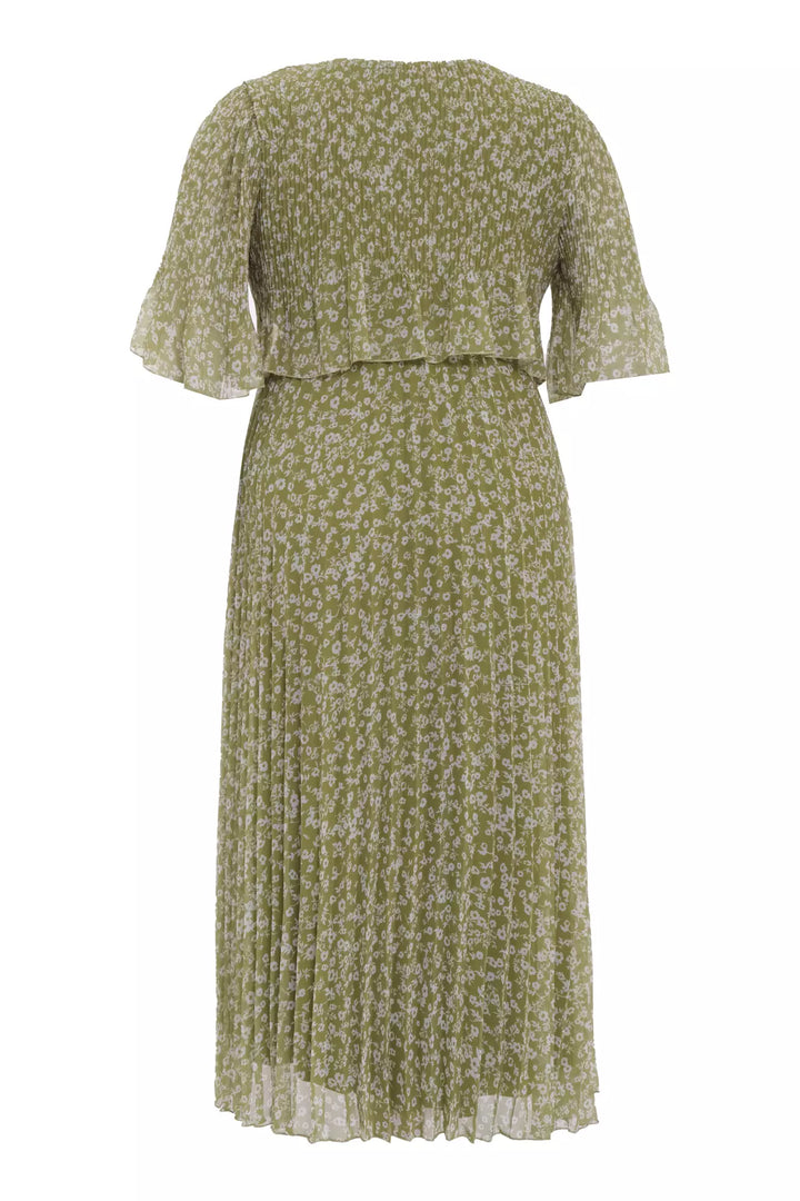FRV Printed plus size chiffon short sleeve midi dress - Elyria