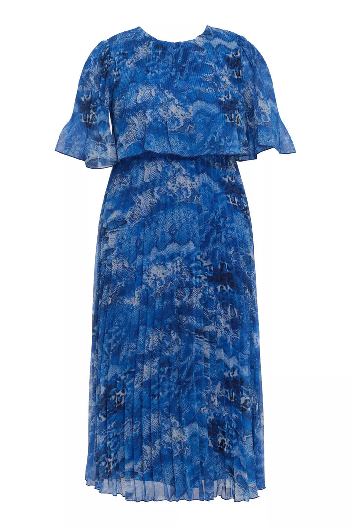 FRV Printed plus size chiffon short sleeve midi dress - Gilbert