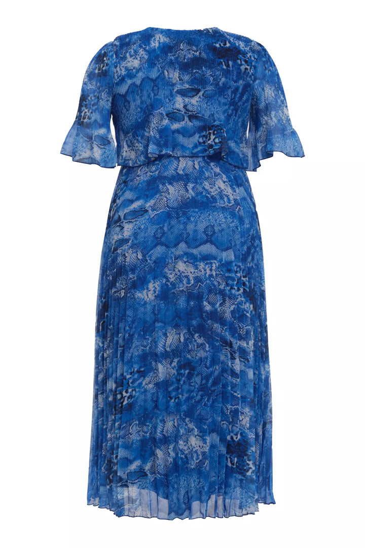 FRV Printed plus size chiffon short sleeve midi dress - Gilbert