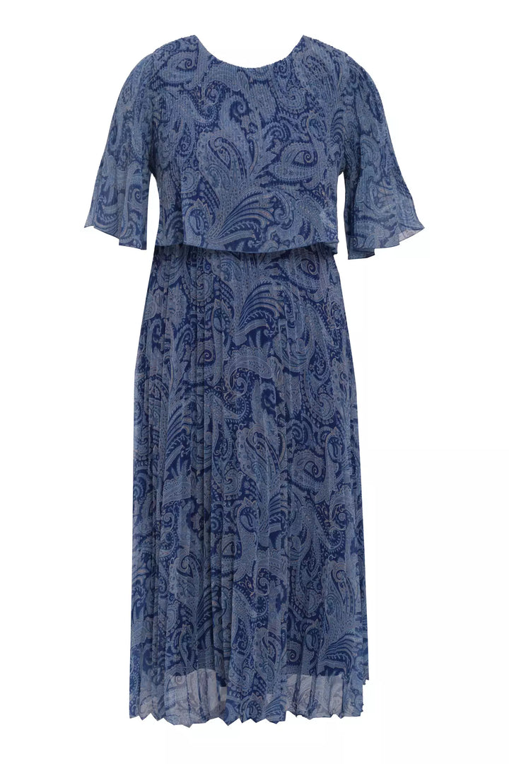 FRV Printed plus size chiffon short sleeve midi dress - Eau Claire