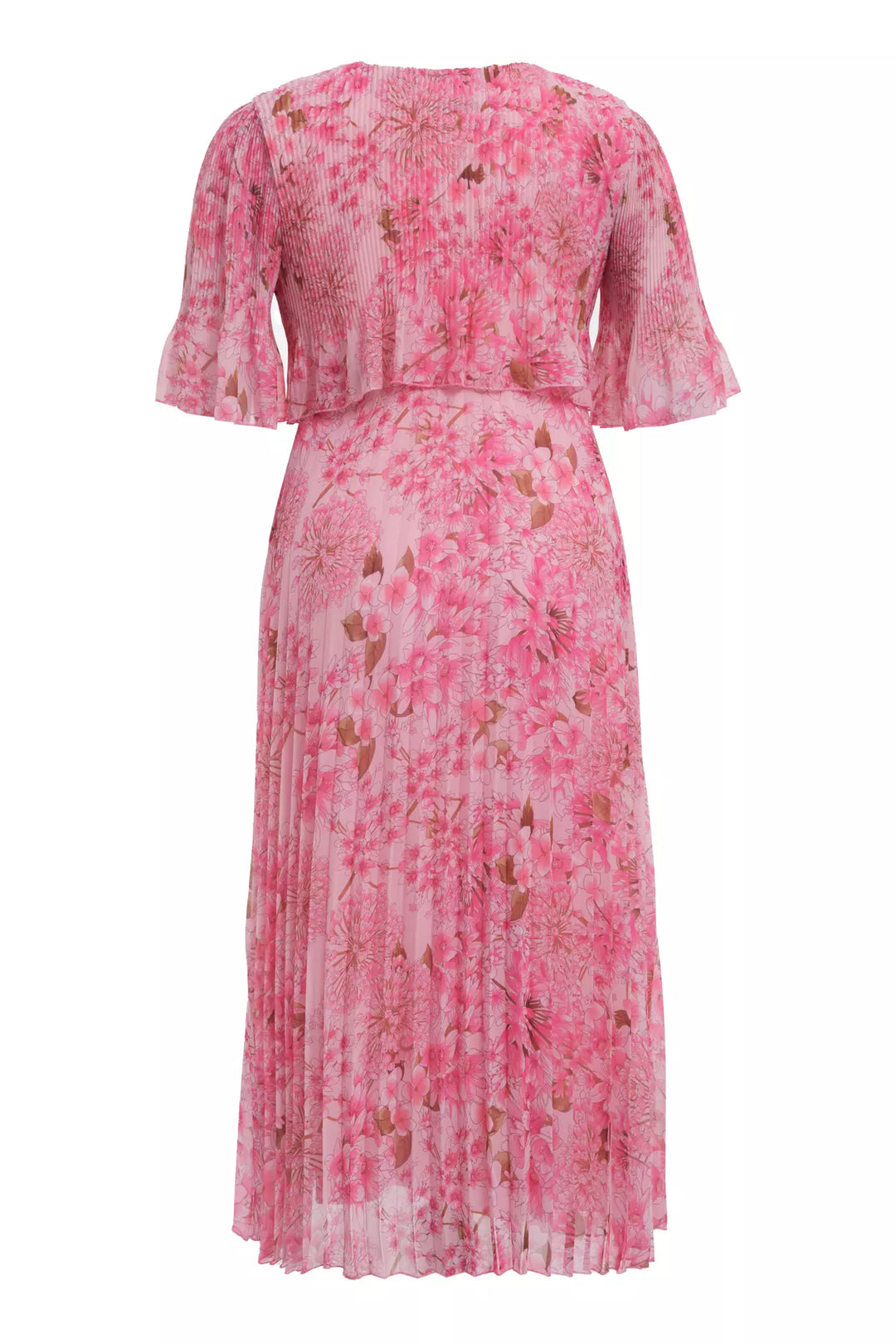 FRV Printed plus size chiffon short sleeve midi dress - Mentor