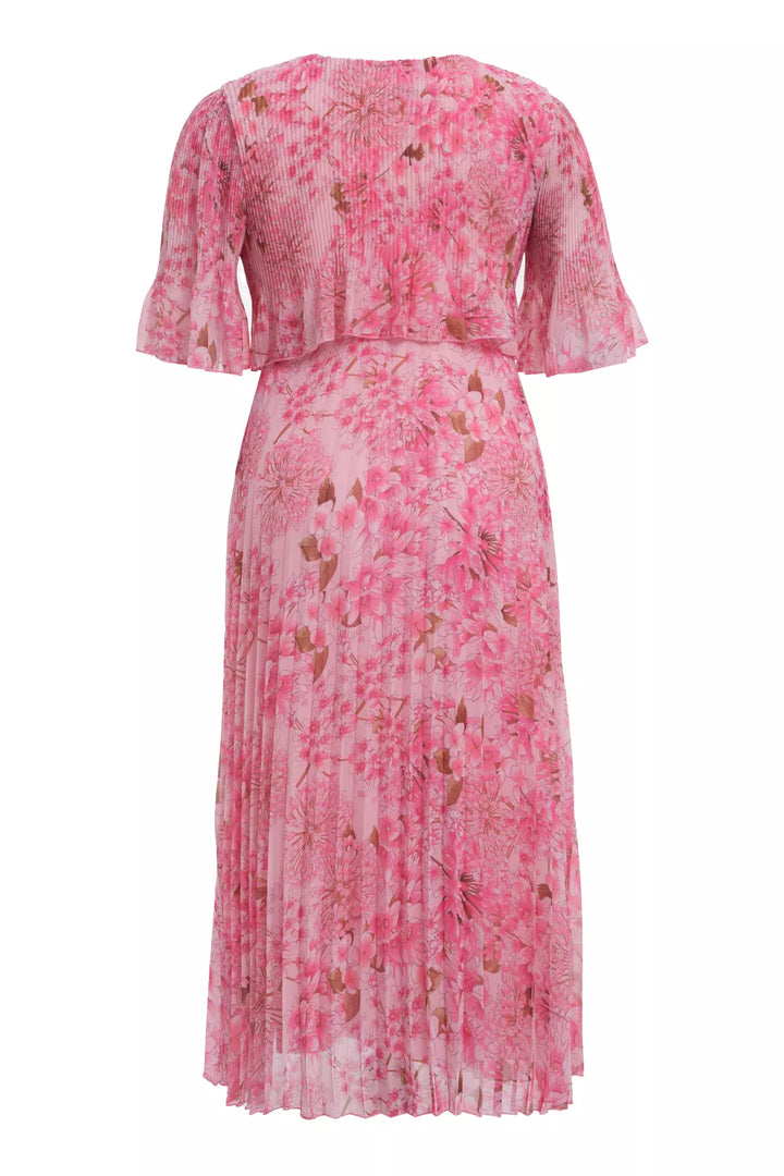 FRV Printed plus size chiffon short sleeve midi dress - Mentor