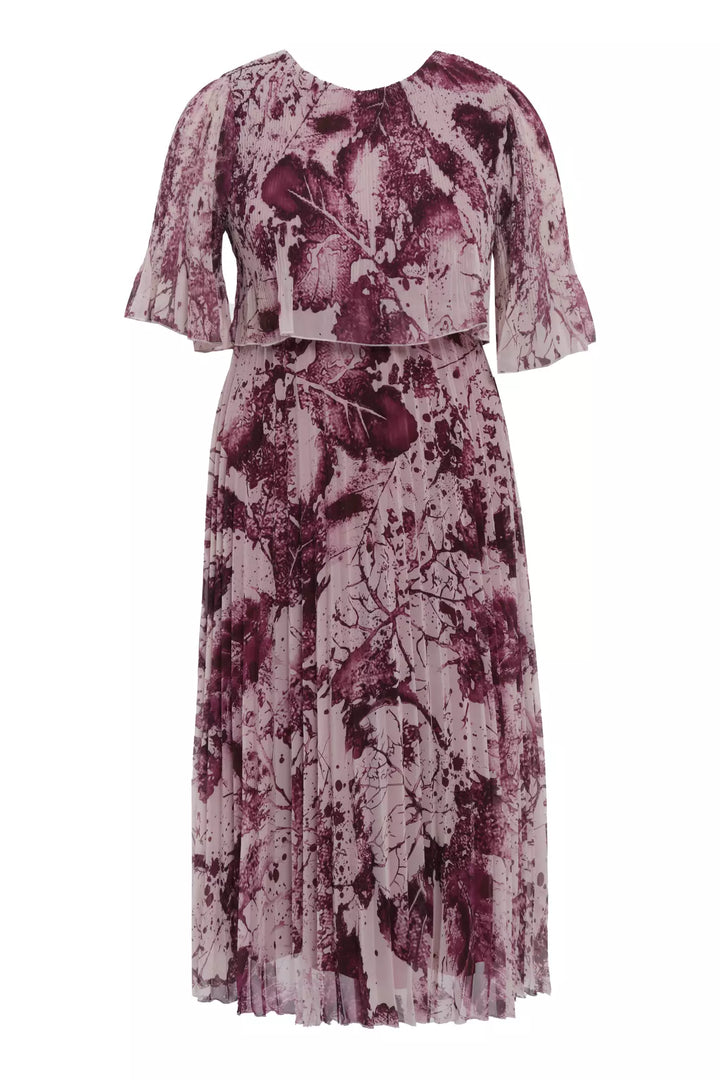 FRV Printed plus size chiffon short sleeve midi dress - Kendall West