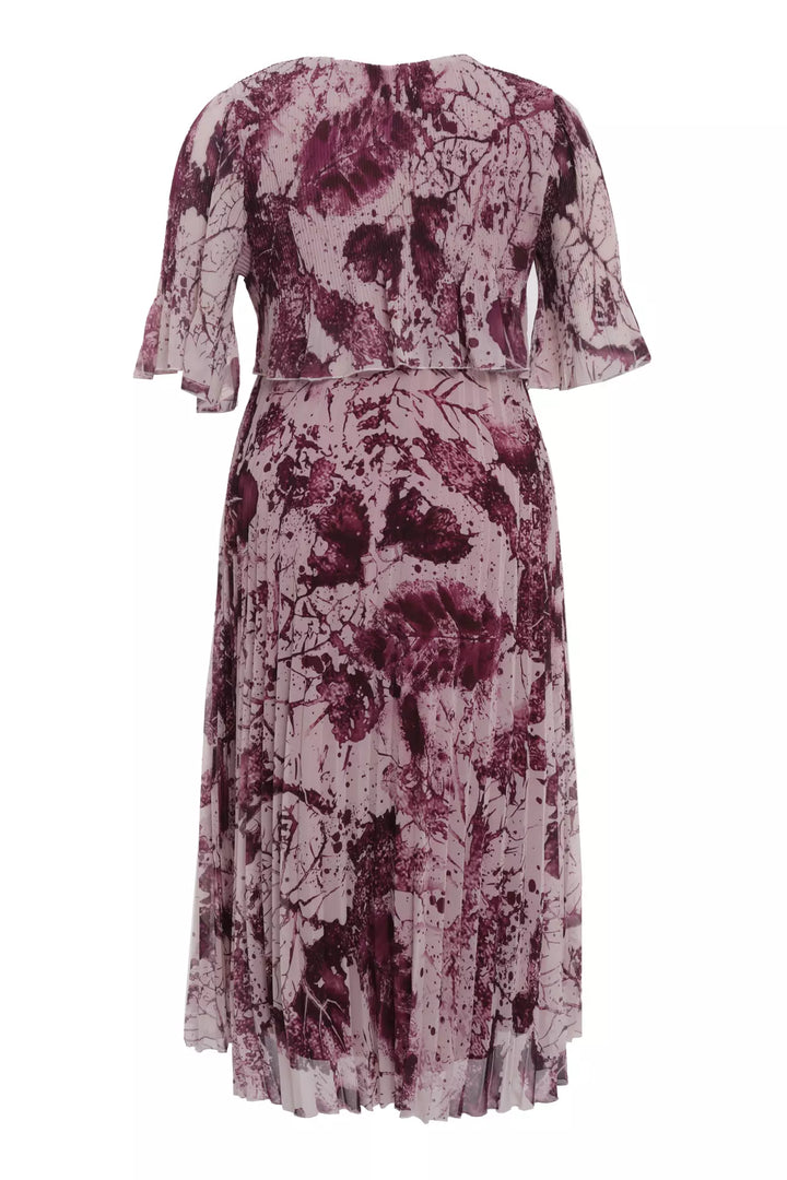 FRV Printed plus size chiffon short sleeve midi dress - Kendall West