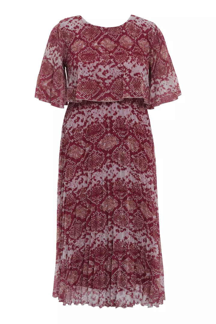 FRV Printed plus size chiffon short sleeve midi dress - Plainfield