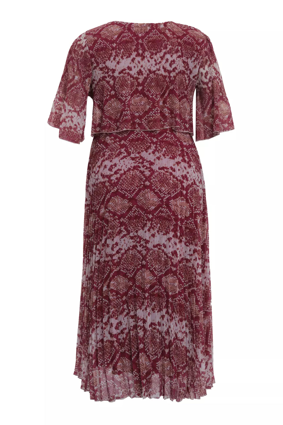 FRV Printed plus size chiffon short sleeve midi dress - Plainfield