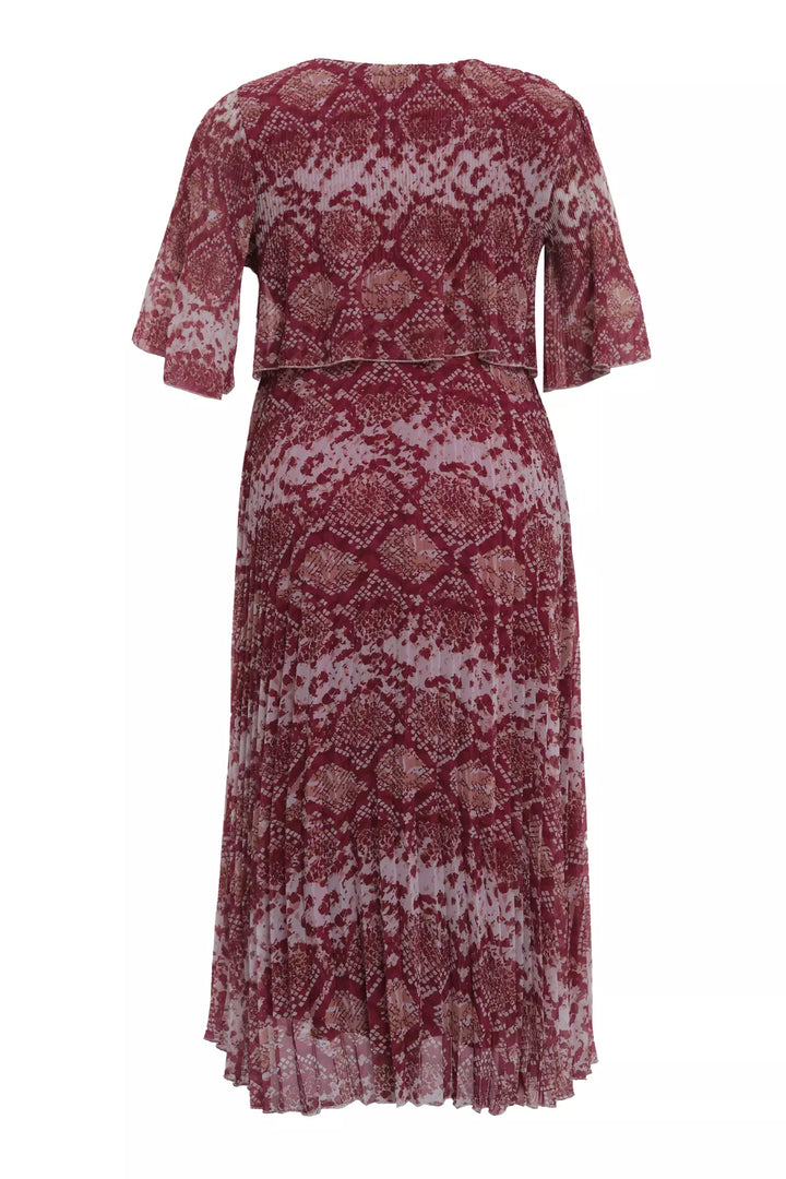 FRV Printed plus size chiffon short sleeve midi dress - Plainfield