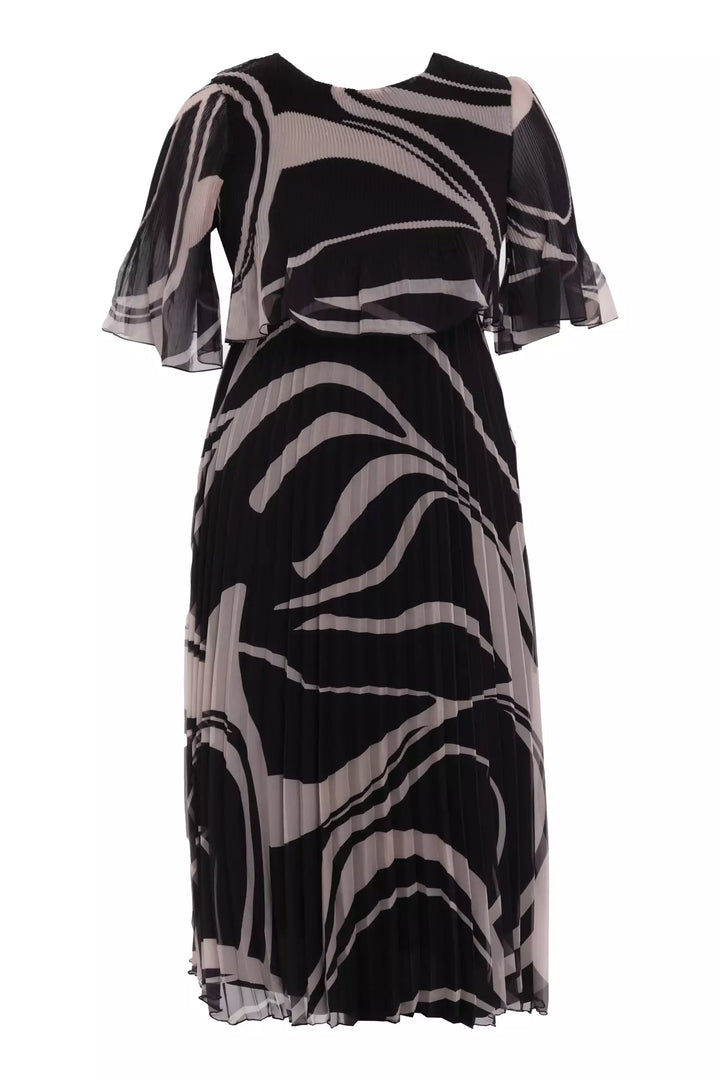 FRV Printed plus size chiffon short sleeve midi dress - Tulancingo