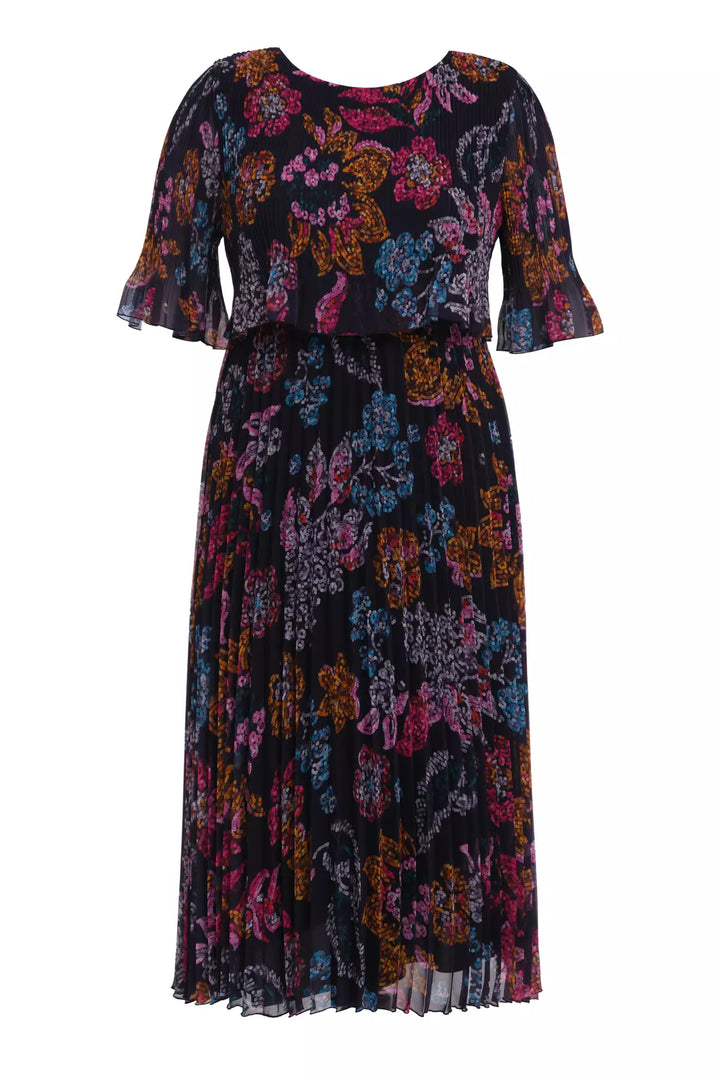 FRV Printed plus size chiffon short sleeve midi dress - Hoover