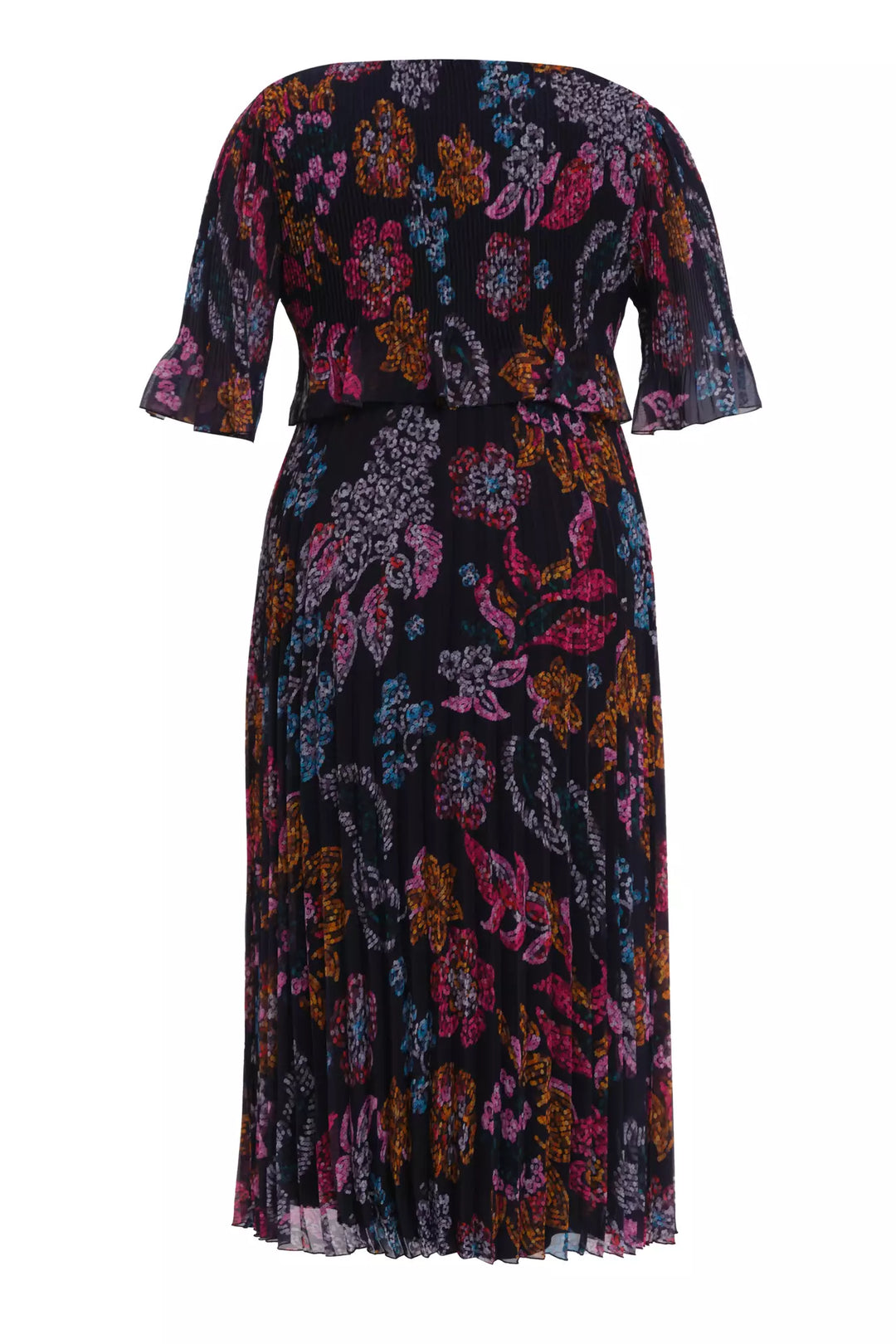 FRV Printed plus size chiffon short sleeve midi dress - Hoover