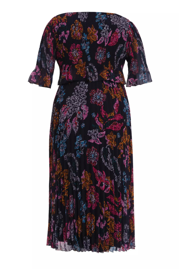 FRV Printed plus size chiffon short sleeve midi dress - Hoover