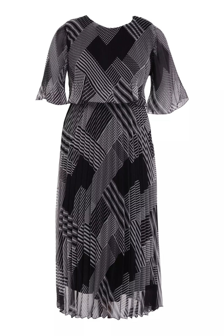 FRV Printed plus size chiffon short sleeve midi dress - Beaverton